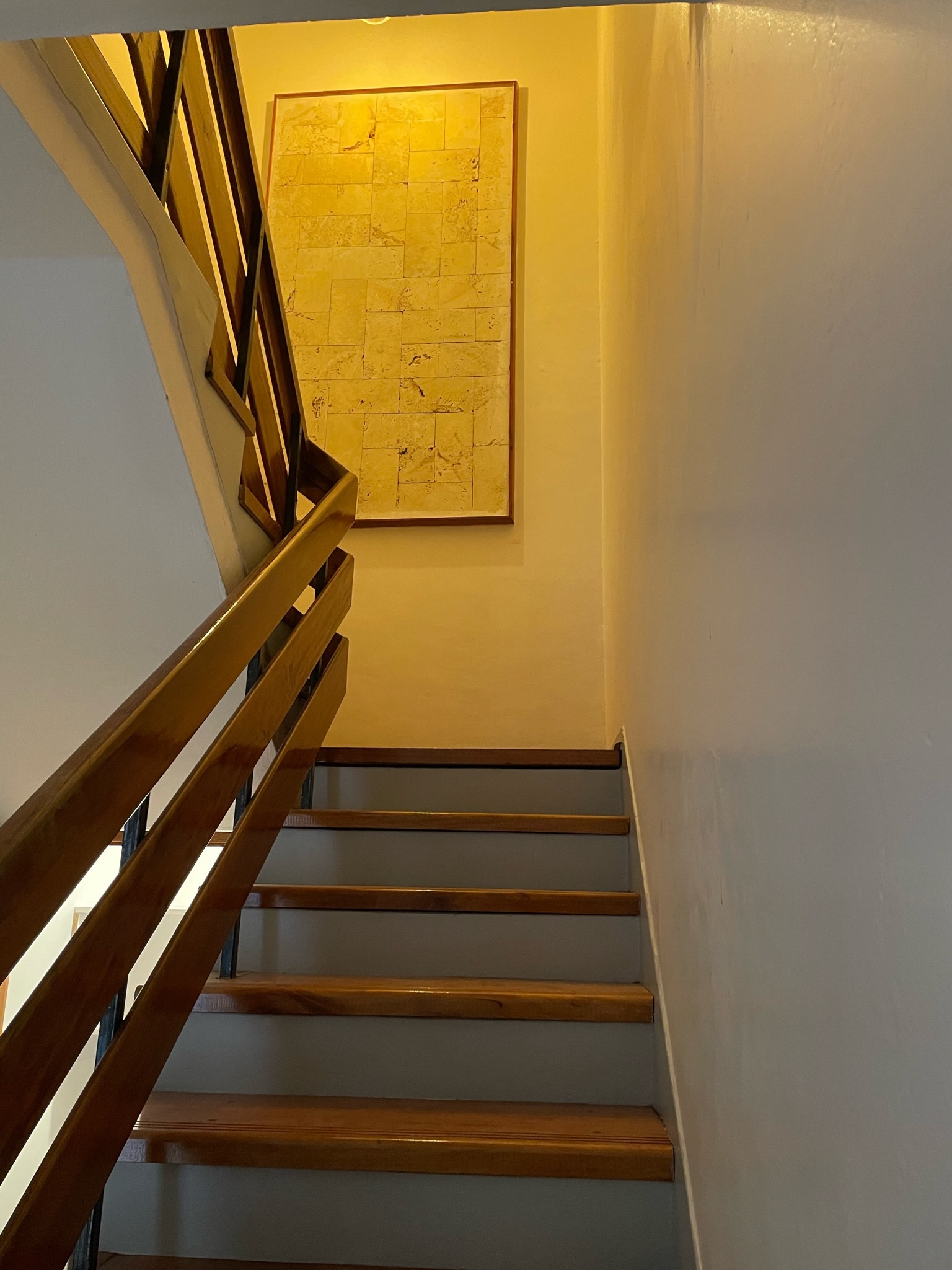 Mahogany Steps to Terrazzo Staircase